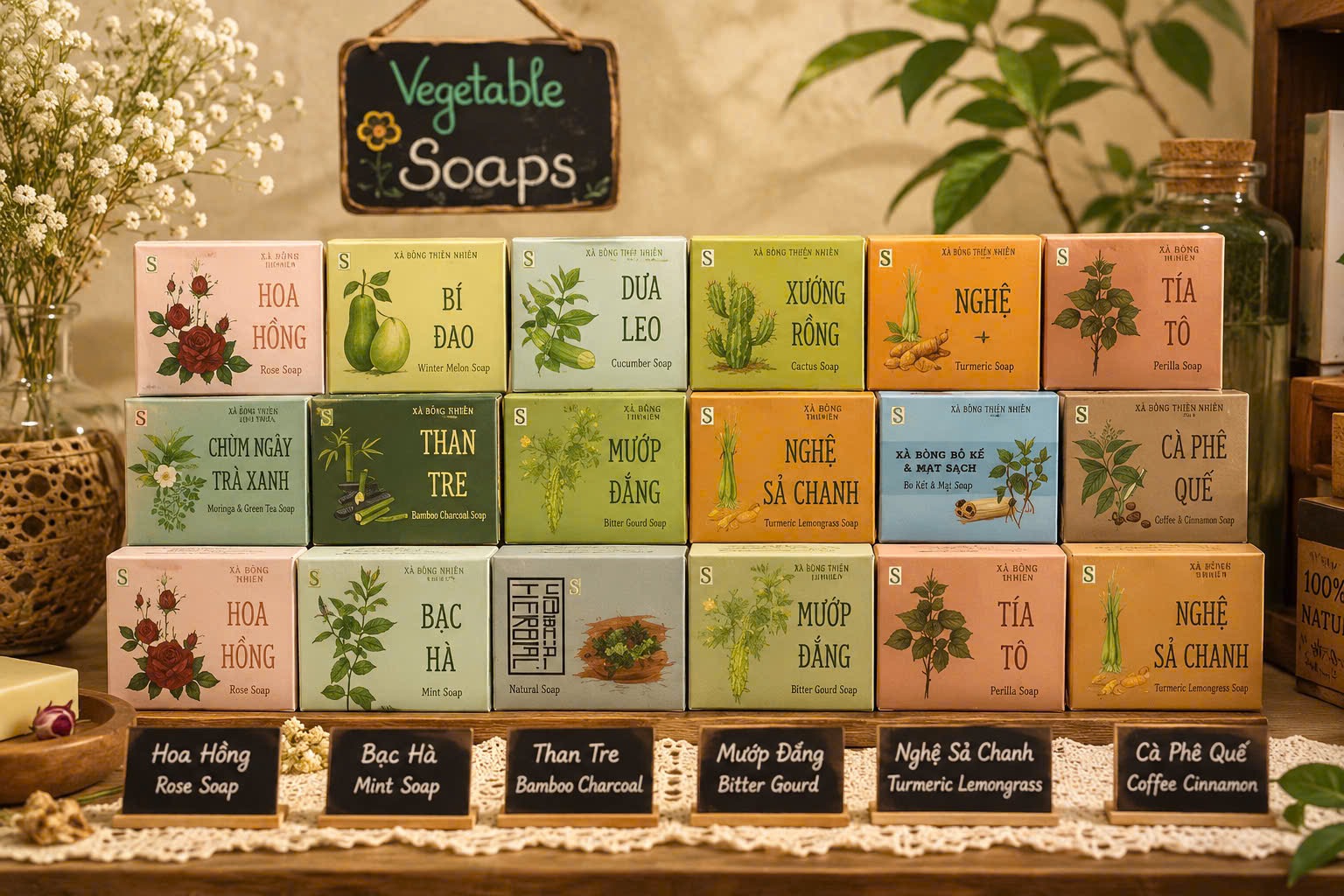 Vietnamese Vegetable-Based Handmade Soap HTX